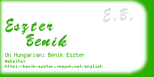 eszter benik business card